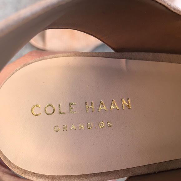 Cream Suede Lasercut Cole Haan Callista Open Toe Sling Booties - Picture 10 of 17